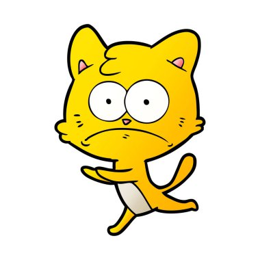 vektör çizim karikatür gergin kedi