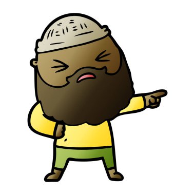 Sakallı çizgi film adamı.