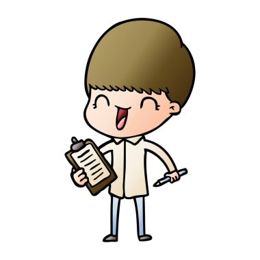 mutlu çizgi film çocuk vektör çizim