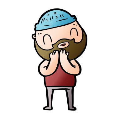 vektör çizim karikatür sakallı adam