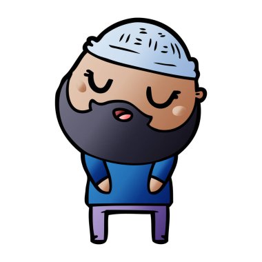 Sakallı çizgi film adamı.