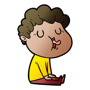 vektör çizim karikatür adam şarkı