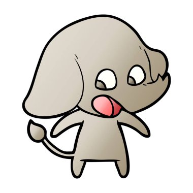 vektör çizim sevimli çizgi fil