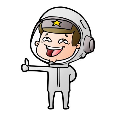 vektör çizim karikatür gülen astronot