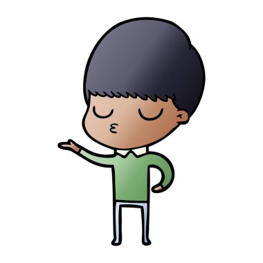 vektör çizim karikatür sakin çocuk