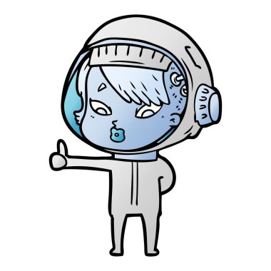 vektör çizim karikatür astronot kadın