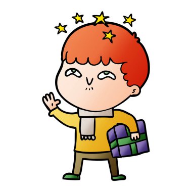 vektör çizim karikatür çocuk hayret