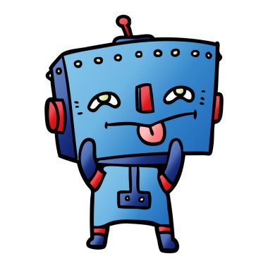 Çizgi film robotunun vektör çizimi