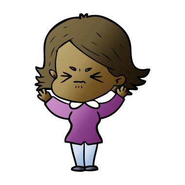 vektör çizim karikatür kızgın kadın