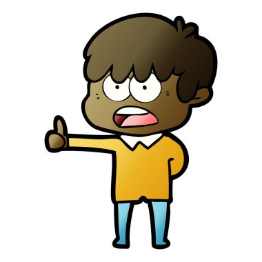 endişeli çizgi film çocuk vektör çizim