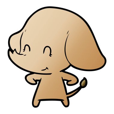 vektör çizim sevimli çizgi fil