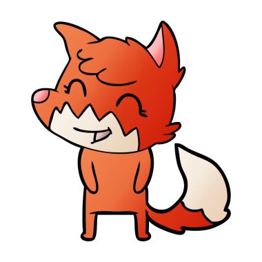 mutlu karikatür fox vektör çizim