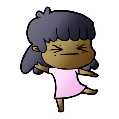 vektör çizim karikatür kızgın kız