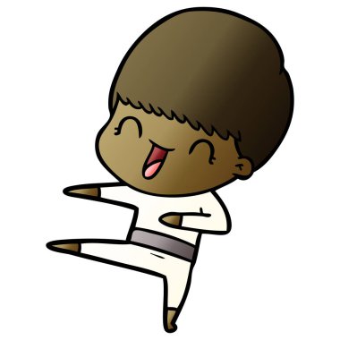 mutlu çizgi film çocuk vektör çizim