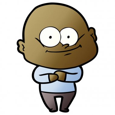 karikatür kel adam bakıyor