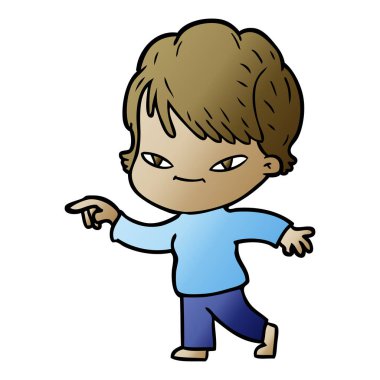 vektör çizim karikatür mutlu kadın