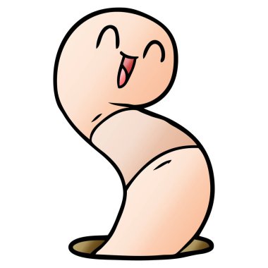 Çizgi film solucanının vektör çizimi