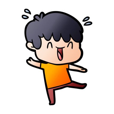 vektör çizim karikatür gülen çocuk