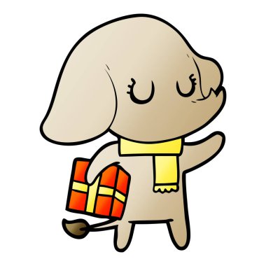 vektör çizim sevimli çizgi fil