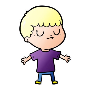 vektör çizim karikatür huysuz çocuk