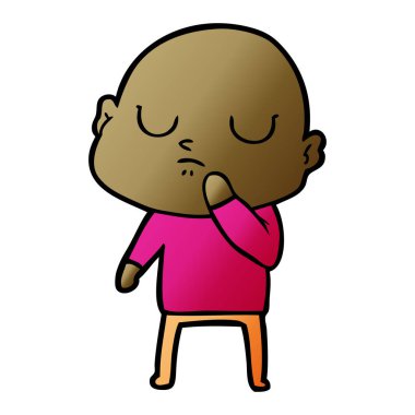 vektör çizim karikatür kel adam