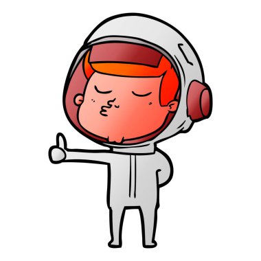 vektör çizim karikatür emin astronot