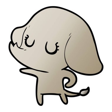 vektör çizim sevimli çizgi fil