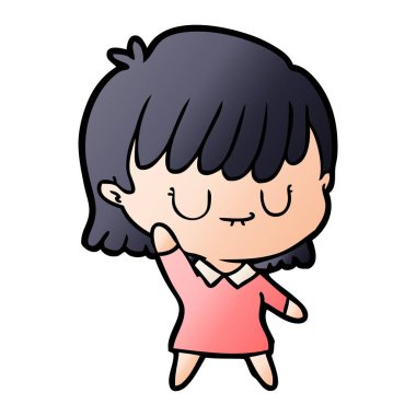 Çizgi filmdeki kadının vektör çizimi