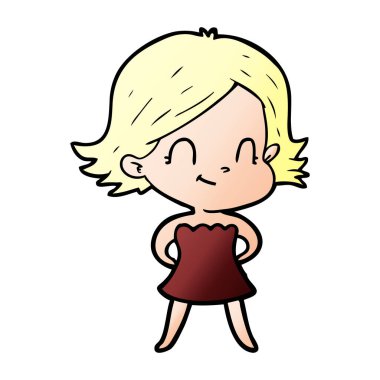 vektör çizim karikatür dostça kız