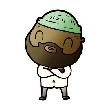 vektör çizim karikatür sakallı adam