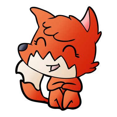 mutlu karikatür fox vektör çizim
