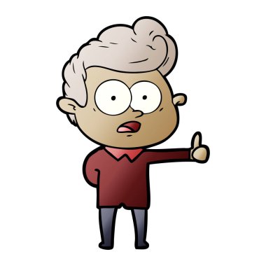 vektör çizim karikatür bakan adam