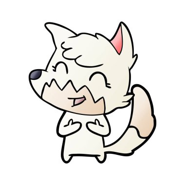 mutlu karikatür fox vektör çizim