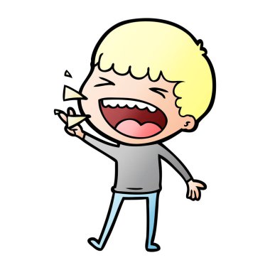 adam gülüyor karikatür vektör çizim