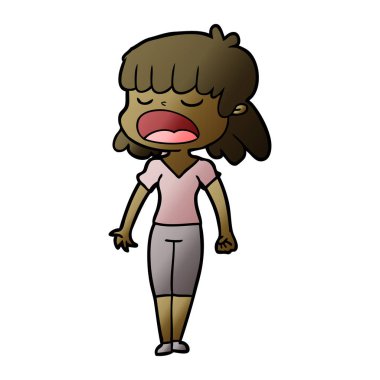 vektör çizim karikatür kadın söz