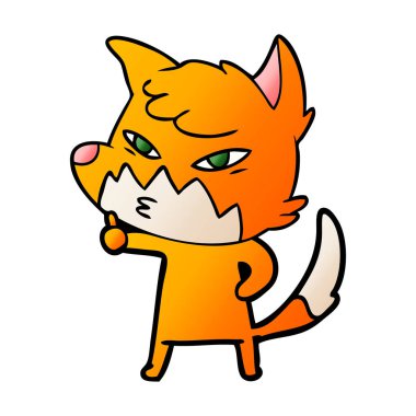 Akıllı karikatür fox vektör çizim