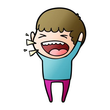 adam gülüyor karikatür vektör çizim