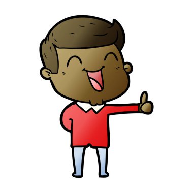 vektör çizim karikatür man gülüyor