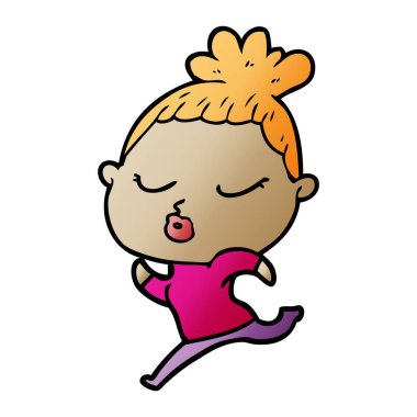 vektör çizim karikatür sakin kadın