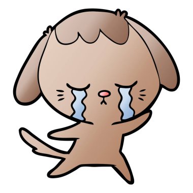 vektör çizim karikatür ağlayan köpek