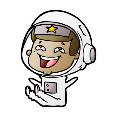 vektör çizim karikatür gülen astronot