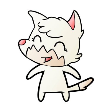 mutlu karikatür fox vektör çizim