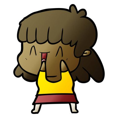 Çizgi filmdeki kadının vektör çizimi