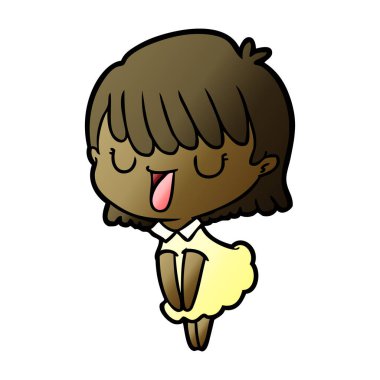 Çizgi filmdeki kadının vektör çizimi