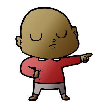 vektör çizim karikatür kel adam