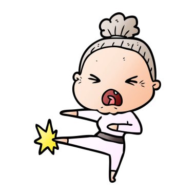 çizgi film kızgın yaşlı kadın