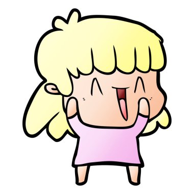 Çizgi filmdeki kadının vektör çizimi