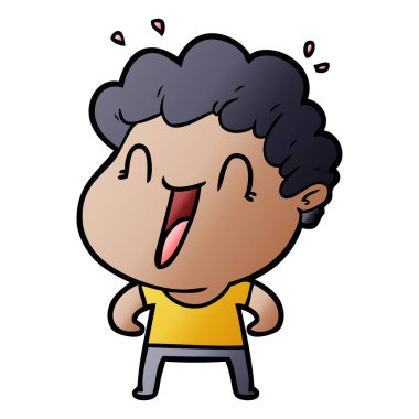 vektör çizim karikatür mutlu adam