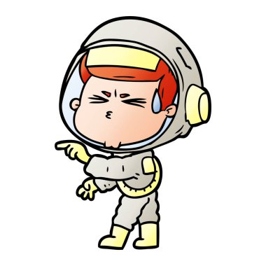 vektör çizim karikatür astronot vurguladı