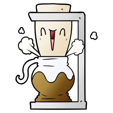 çizgi film kahve makinesi